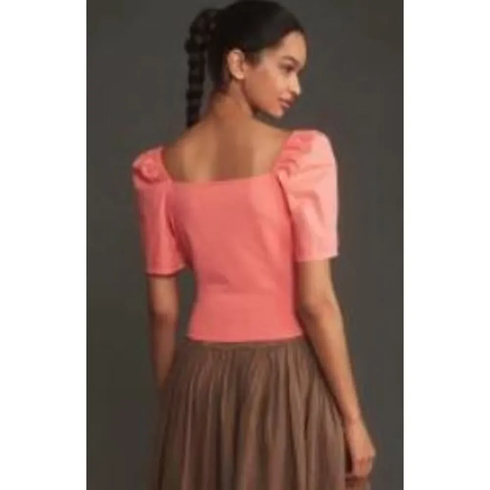 Anthropologie Women's Puff-Sleeve Wrap Top Pink XXS XS NWT 98